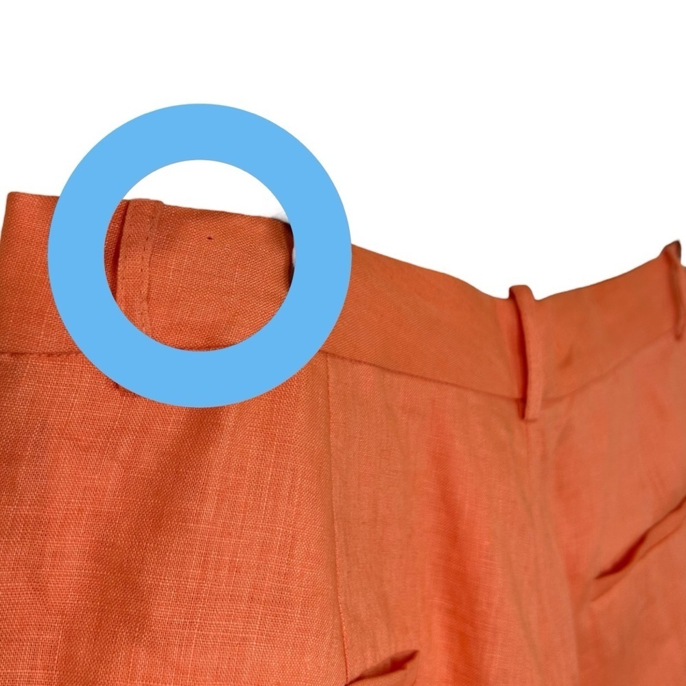 Cami NYC - “Rabia” Tailored Short in Papaya Linen-Blend Pleated - Size 12 Orange - Picture 16 of 17